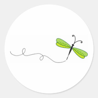 Pegatina Redonda libélula