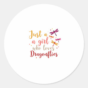Pegatina Redonda Libélulas Animales Mujeres Regalo Idea Libélula (1