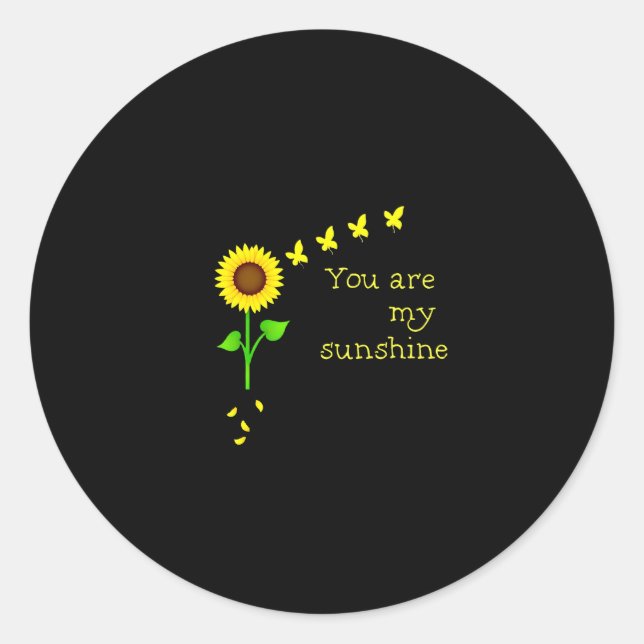 Pegatina Redonda Libélulas y Girasol Eres Mi Sol (2) (Anverso)