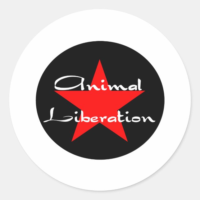 Pegatina Redonda liberación animal (Anverso)
