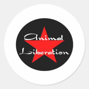 Pegatina Redonda liberación animal