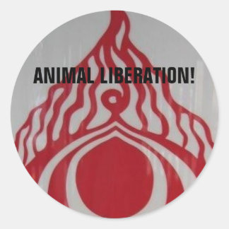 Pegatina Redonda ¡Liberación Animal!