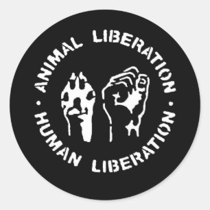 Pegatina Redonda Liberación Animal Liberación Humana