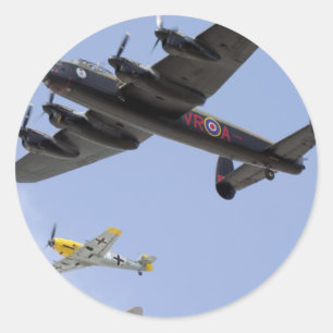Pegatina Redonda Liberador B-25 P-51 Mustang