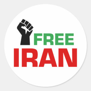 Pegatina Redonda Liberar Irán Anti Guerra Irán