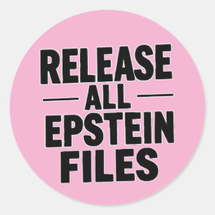 Pegatina Redonda Liberar todos los archivos Epstein