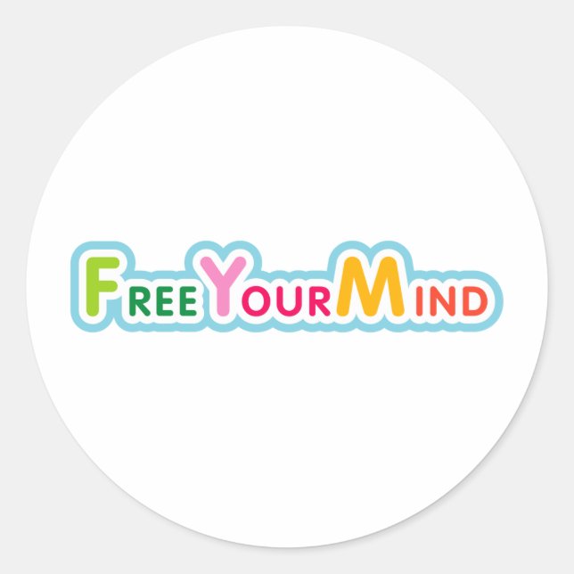 Pegatina Redonda Liberar tu mente (Anverso)