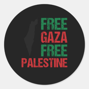 Pegatina Redonda Liberen a Gaza y liberen a Palestina