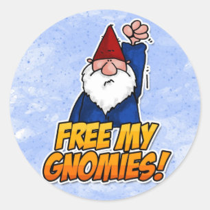 Pegatina Redonda liberen a mis gnomos