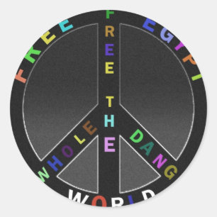 PEGATINA REDONDA ...LIBEREN A TODO EL MUNDO BAILANTE!