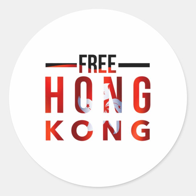 Pegatina Redonda Liberen la democracia de Hong Kong ahora #freehong (Anverso)
