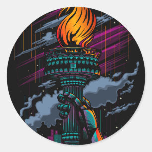 Pegatina Redonda Libertad