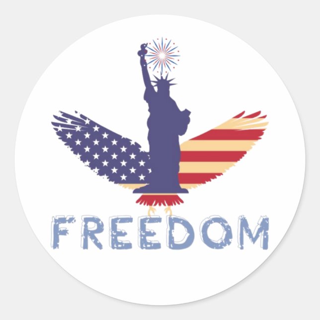 Pegatina Redonda libertad (Anverso)