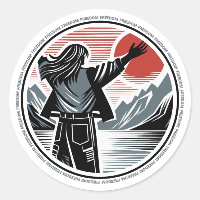 Pegatina Redonda Libertad (Anverso)