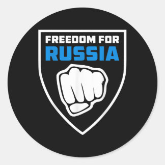 Pegatina Redonda Libertad de Legión para Rusia Bandera Anti-Guerra 