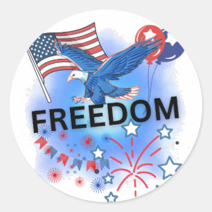 Pegatina Redonda Libertad de USA