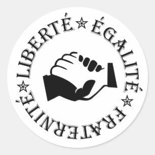 Pegatina Redonda Libertad, igualdad, fraternidad