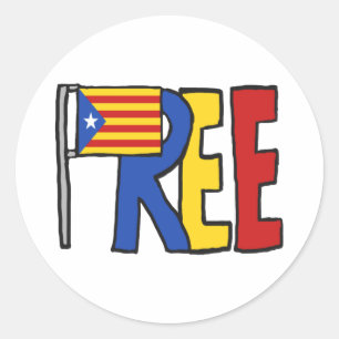 Pegatina Redonda Libertad para la independencia catalana