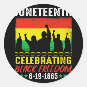 Pegatina Redonda Libertad para los negros 19 de junio de 1865 19 de