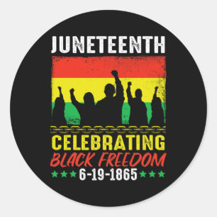 Pegatina Redonda Libertad para los negros 19 de junio de 1865 19 de