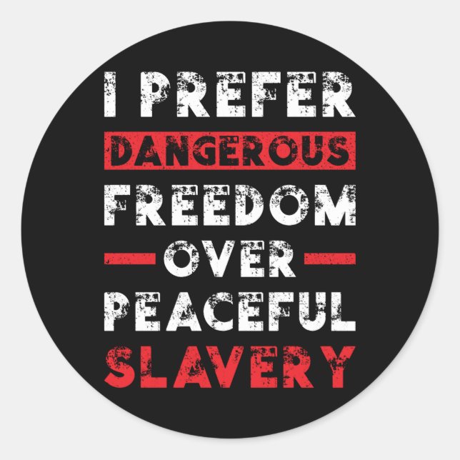 Pegatina Redonda Libertad por miedo (Anverso)