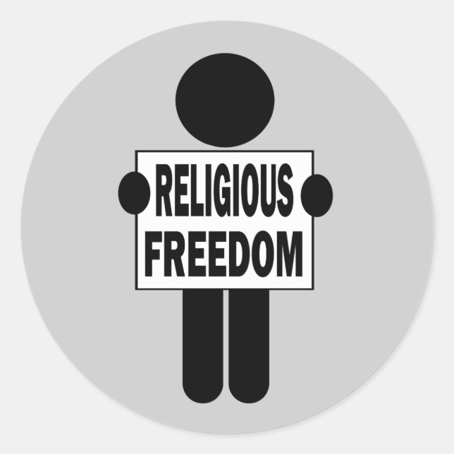 Pegatina Redonda Libertad religiosa (Anverso)