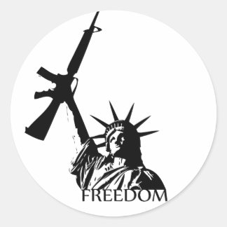 Pegatina Redonda Libertad - ¿Tienes armas?