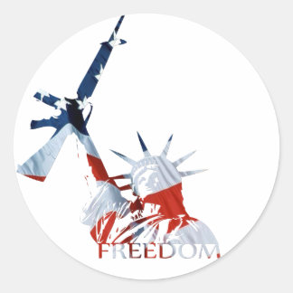 Pegatina Redonda Libertad - ¿Tienes armas?