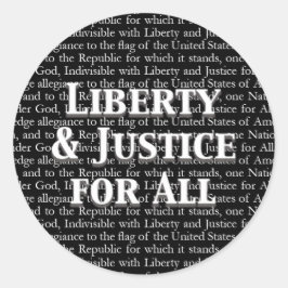 Pegatina Redonda Libertad y justicia para el compromiso del | de la