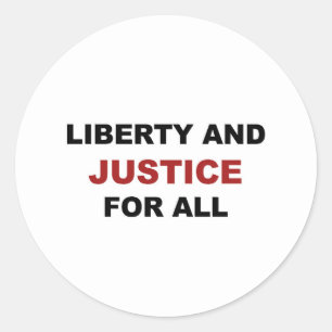 Pegatina Redonda Libertad y justicia para todos