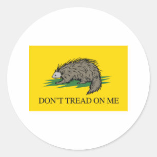 Pegatina Redonda Libertario - No Pises Mi Bandera - -