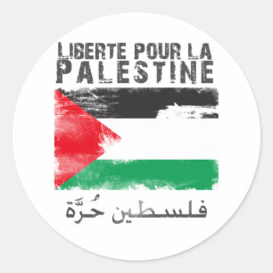 Pegatina Redonda Liberté pour la Palestine (filistin hurra)