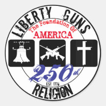 Liberty Armas Religión Round 250th Sticker