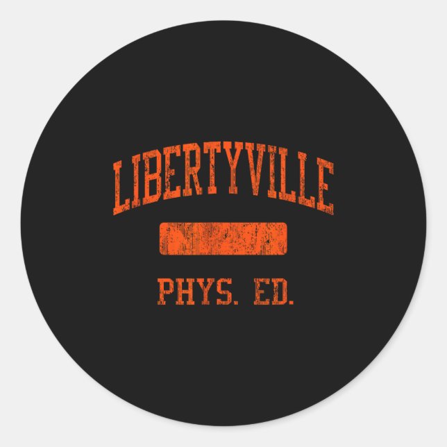 Pegatina Redonda Libertyville High School Hs Libertyville Il Phys E (Anverso)