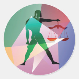 Pegatina Redonda libra abstracta