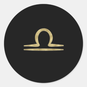 Pegatina Redonda LIBRA Oro Septiembre Octubre Cumpleaños Astrología