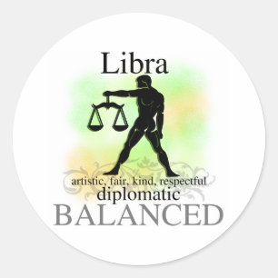 Pegatina Redonda Libra sobre ti