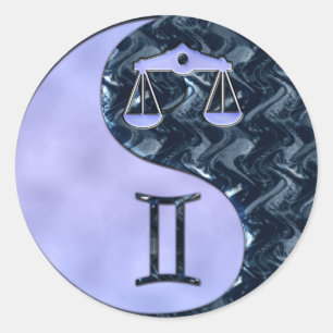 Pegatina Redonda Libra Yin Yang