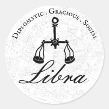 Libra Zodiac Astrología Personalidad Blanco Negro