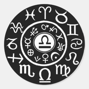 Pegatina Redonda Libra - Zodiaco