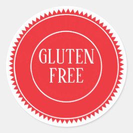 Pegatina Redonda Libre de Gluten Seguro para Alérgenos Arte Manual 