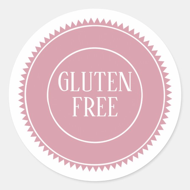 Pegatina Redonda Libre de Gluten Seguro para Alergias Arte Antiguo (Anverso)