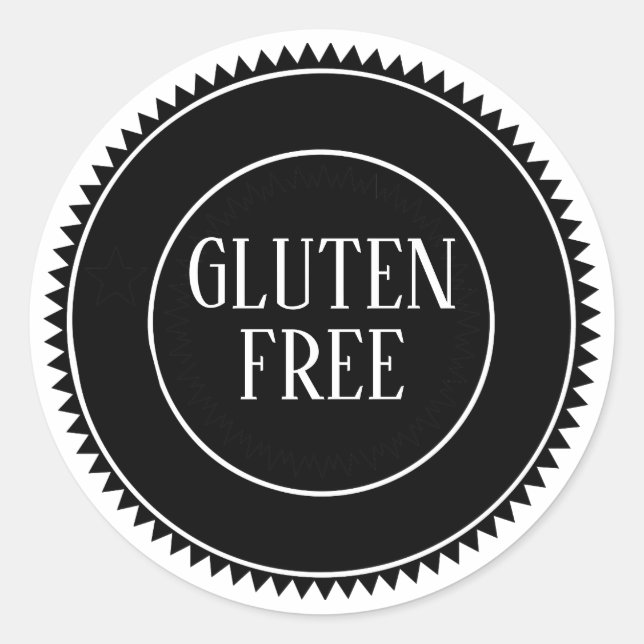 Pegatina Redonda Libre de Gluten Seguro para Alergias Arte Antiguo (Anverso)