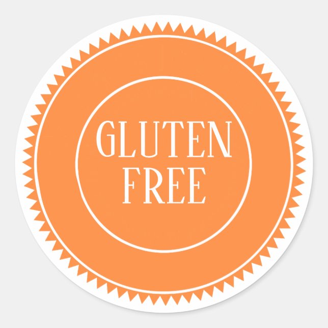 Pegatina Redonda Libre de Gluten Seguro para Alergias Arte Antiguo (Anverso)