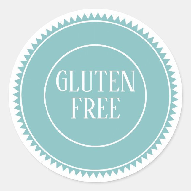 Pegatina Redonda Libre de Gluten Seguro para Alergias Arte Antiguo (Anverso)