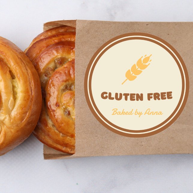Pegatina Redonda Libre de Gluten Simple Personalizado  (Subido por el creador)