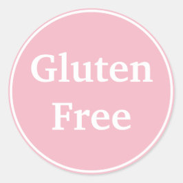 Pegatina Redonda Libre de gluten. Texto personalizado. Comida. Diet