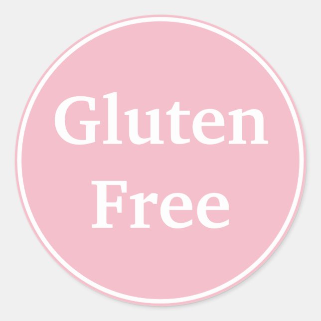 Pegatina Redonda Libre de gluten. Texto personalizado. Comida. Diet (Anverso)