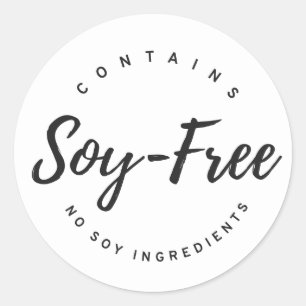 Pegatina Redonda Libre de soja