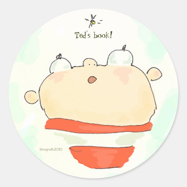 Pegatina Redonda librería para niños de buzz (Anverso)